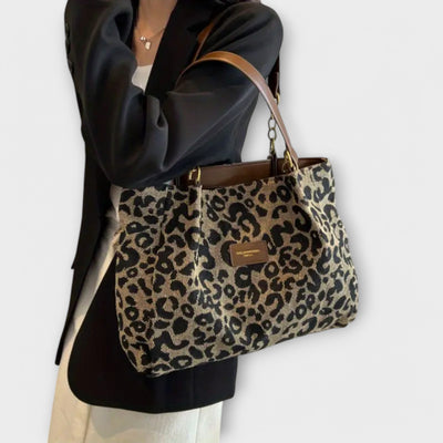 Emma - Leopard Print Canvas Tote
