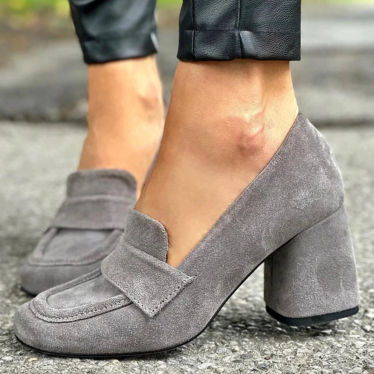 Bria Block Heel Loafers