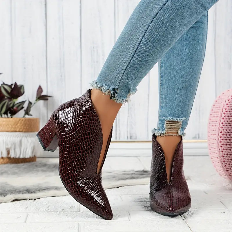 Isabella Curved Ankle Boots