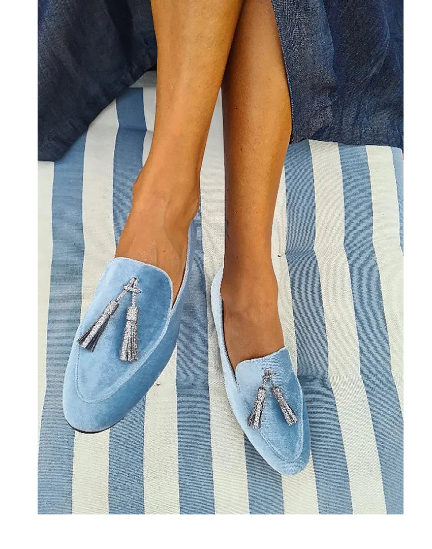 Hadley Silver Tassel Slippers