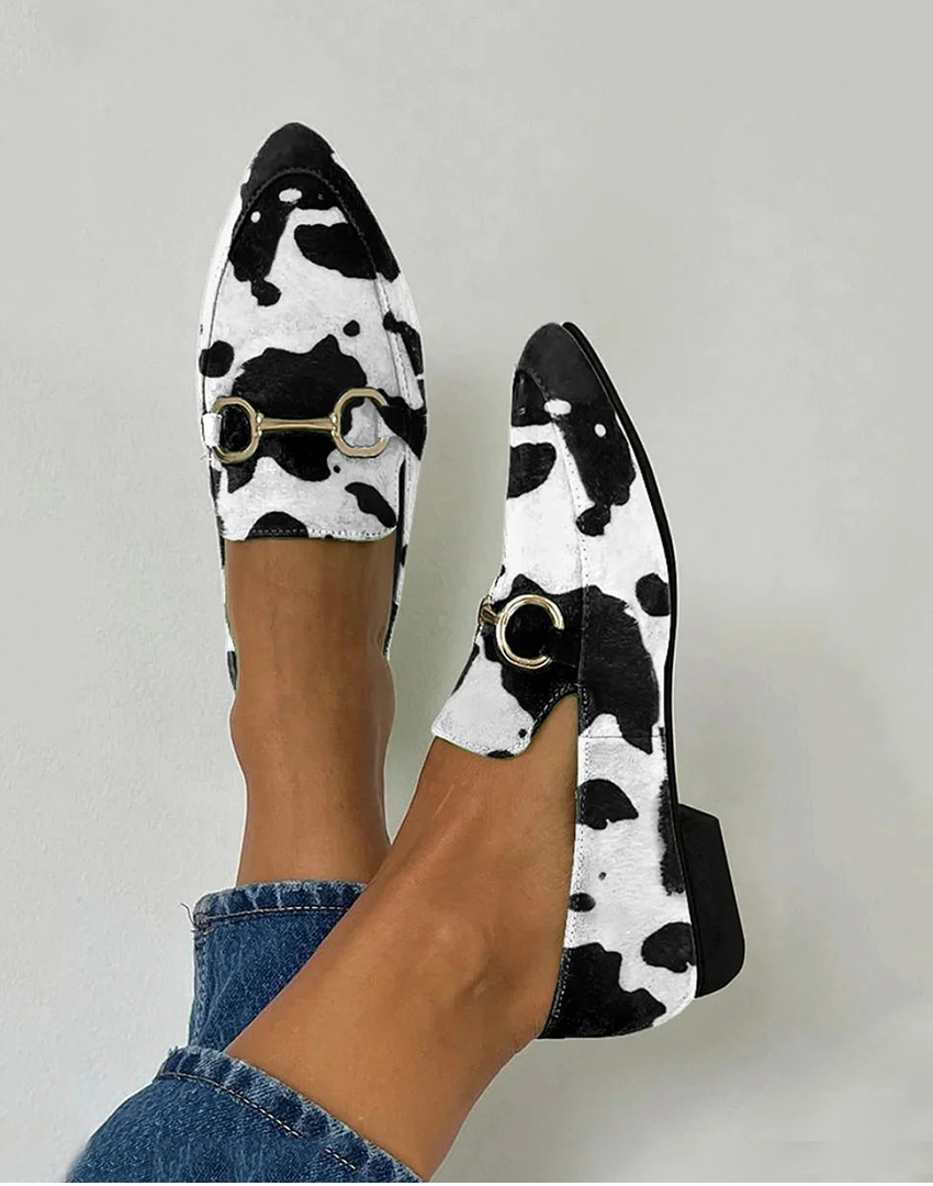 Emeryn Buckle Print Loafers