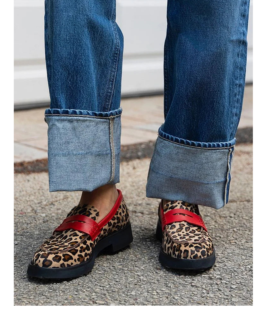 Genevieve Leopard Accent Loafers