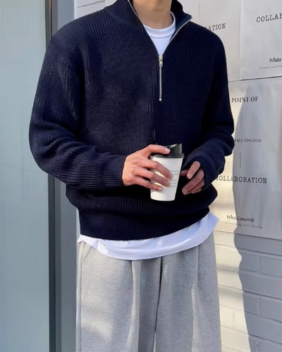 Navy Men’s Half-Zip Sweater