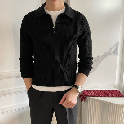 Essential Cotton Knit Zip-Neck
