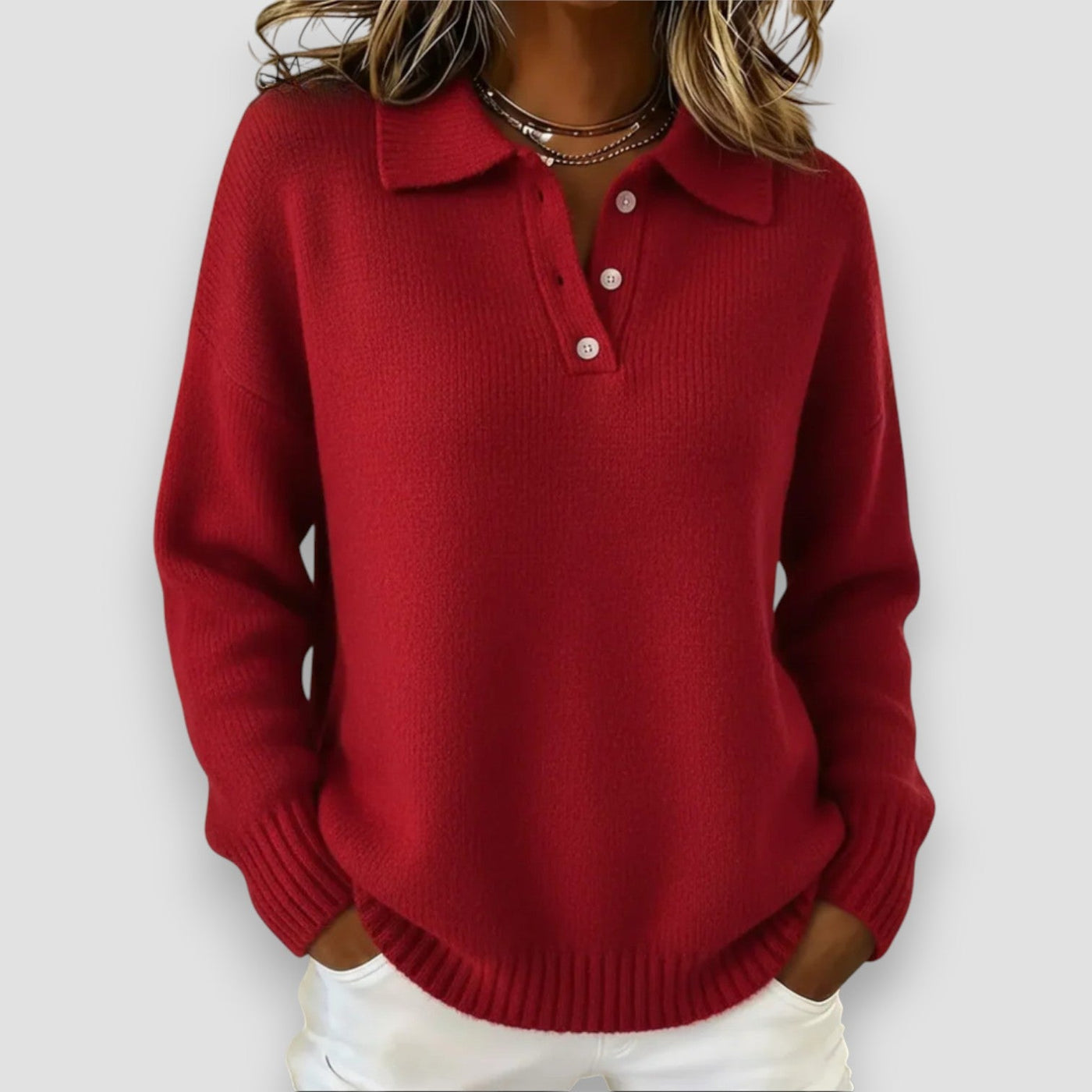 Nova Soft Knit Polo Sweater