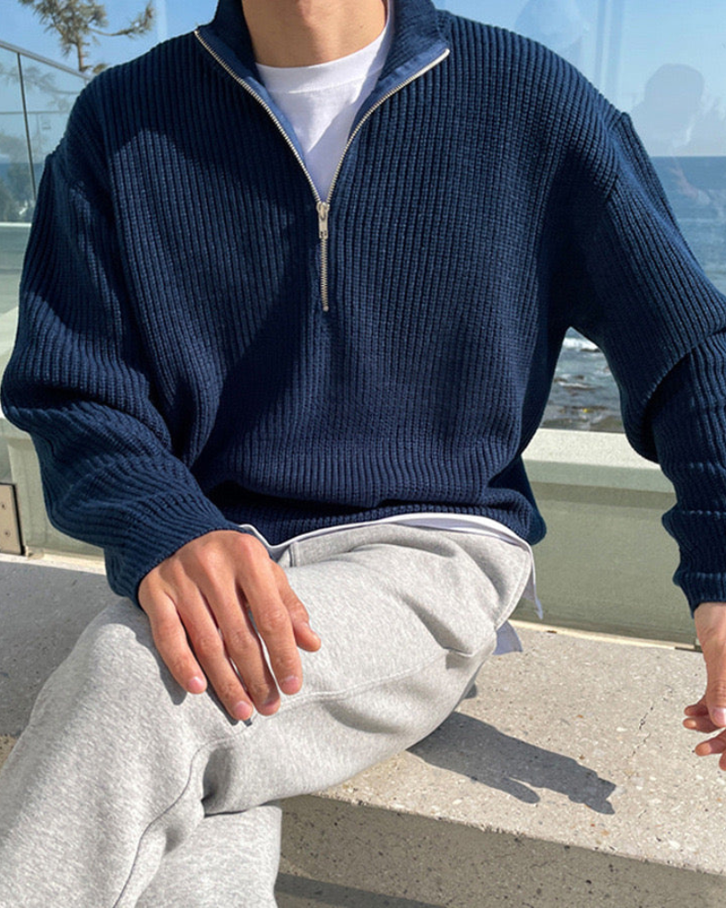 Navy Men’s Half-Zip Sweater
