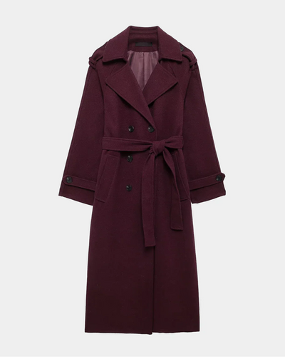 Marlowe Burgundy Trench Coat