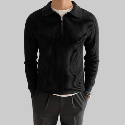 Essential Cotton Knit Zip-Neck