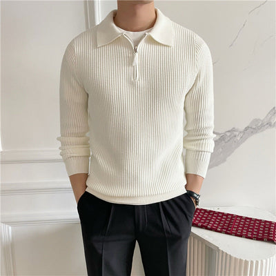 Essential Cotton Knit Zip-Neck