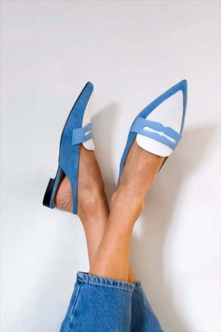 Emily Blue Slingback Loafers