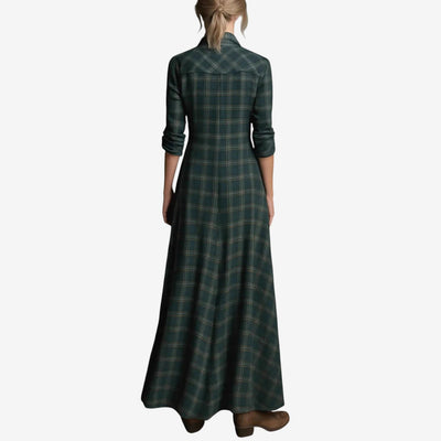 Lily Plaid Maxi Shirt Dress in Boho Style