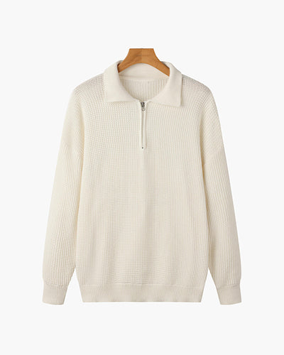 Essential Cotton Knit Zip-Neck