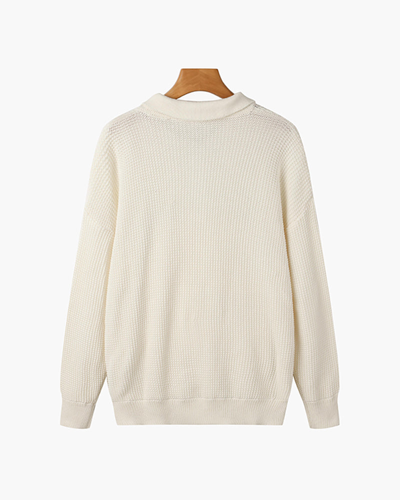 Essential Cotton Knit Zip-Neck