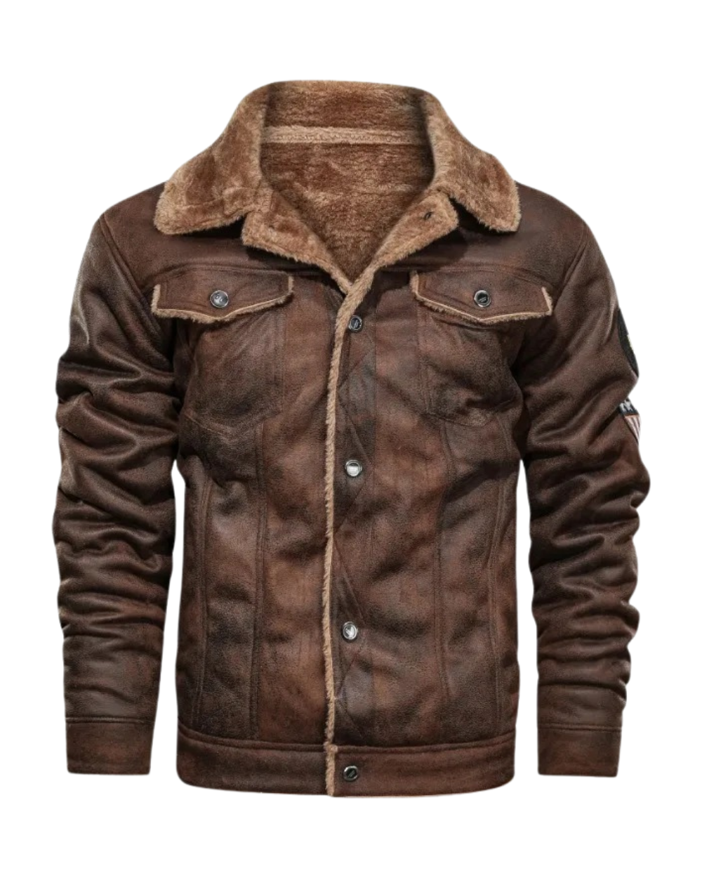 Chic Cozy Fleece-Lined Leather Jacket