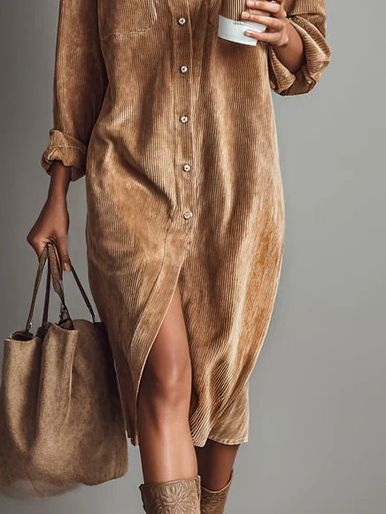 Lova Camel Shirt Dress