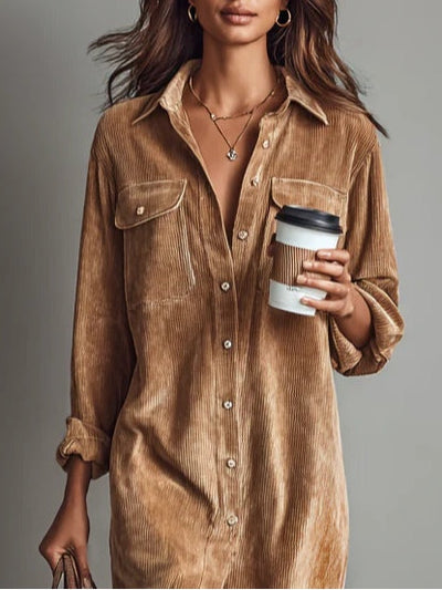 Lova Camel Shirt Dress