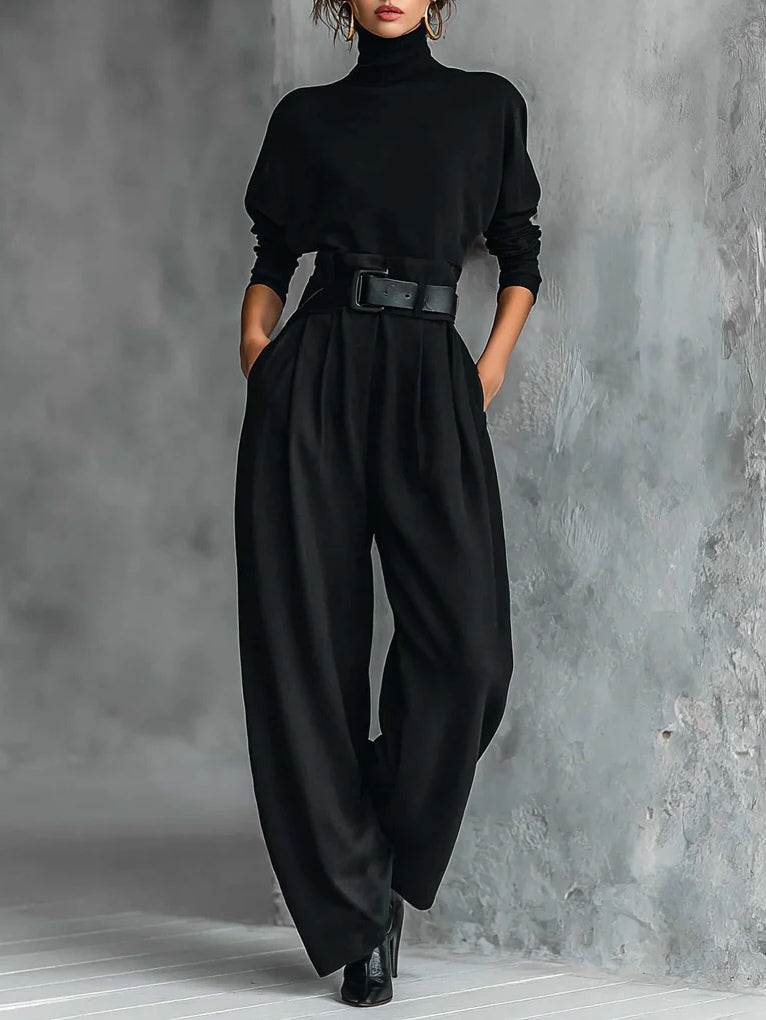 Emily Black High-Neck Jumpsuit