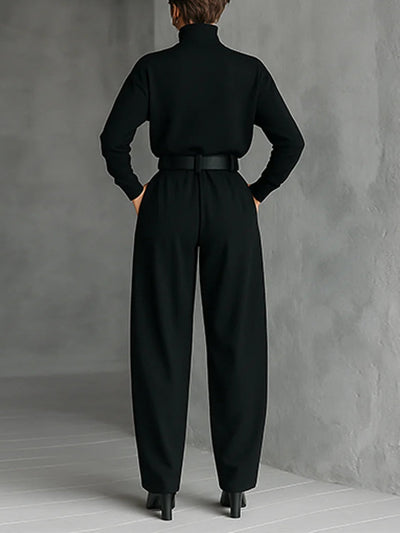 Emily Black High-Neck Jumpsuit