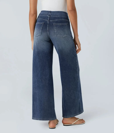 Evelyn Elastic High-Waisted Pants