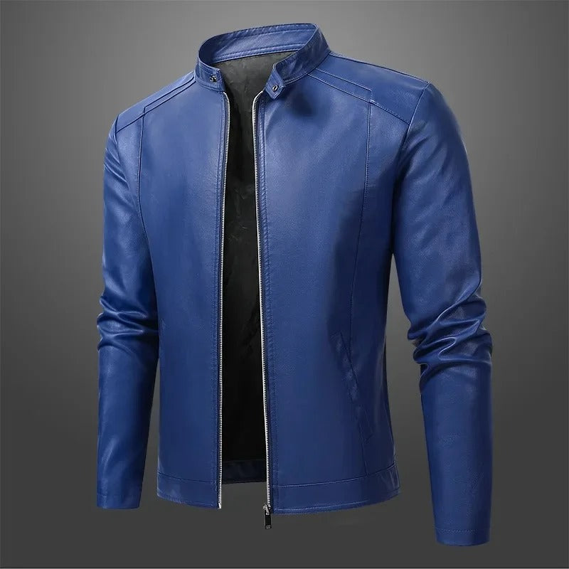 Stylish Men's Leather Motorcycle Jacket