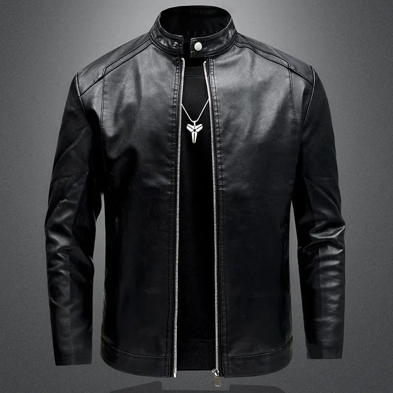 Stylish Men's Leather Motorcycle Jacket