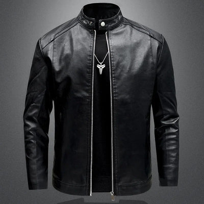 Stylish Men's Leather Motorcycle Jacket