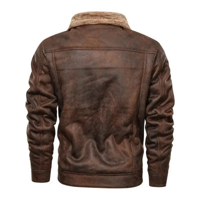 Chic Cozy Fleece-Lined Leather Jacket